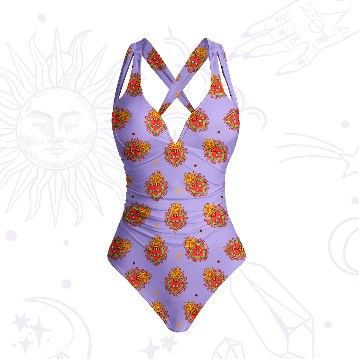 Purplehecate Sacred Heart One-Piece Swimsuit