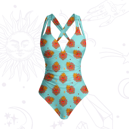 Purplehecate Sacred Heart One-Piece Swimsuit