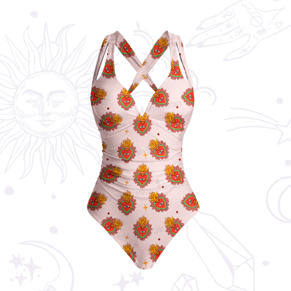Purplehecate Sacred Heart One-Piece Swimsuit