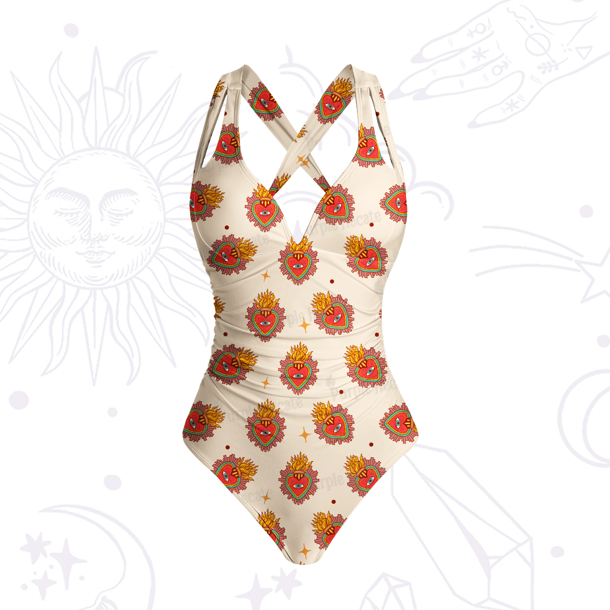 Purplehecate Sacred Heart One-Piece Swimsuit
