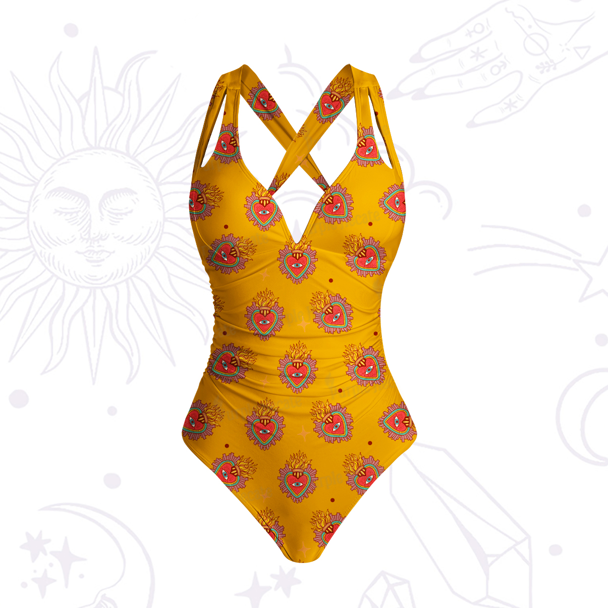 Purplehecate Sacred Heart One-Piece Swimsuit