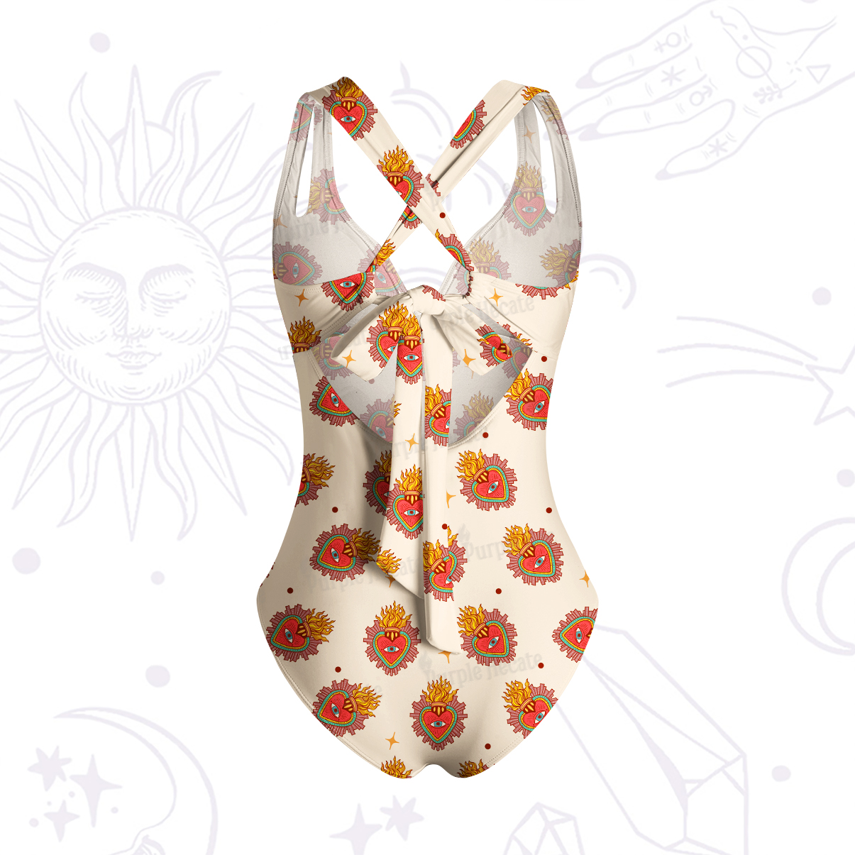 Purplehecate Sacred Heart One-Piece Swimsuit