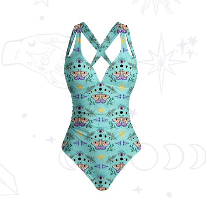 Purplehecate Luna Moth Witch One-Piece Swimsuit