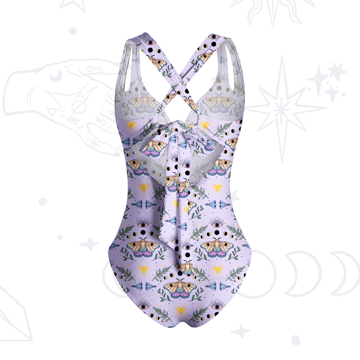 Purplehecate Luna Moth Witch One-Piece Swimsuit