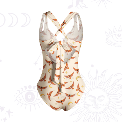 Purplehecate Fantasy Wizard Hat One-Piece Swimsuit