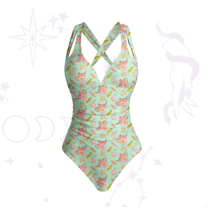 Purplehecate Mystical Teapot One-Piece Swimsuit