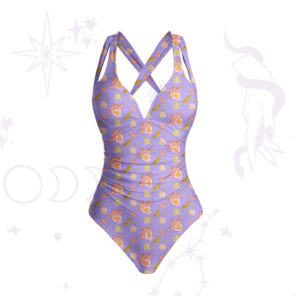 Purplehecate Mystical Teapot One-Piece Swimsuit