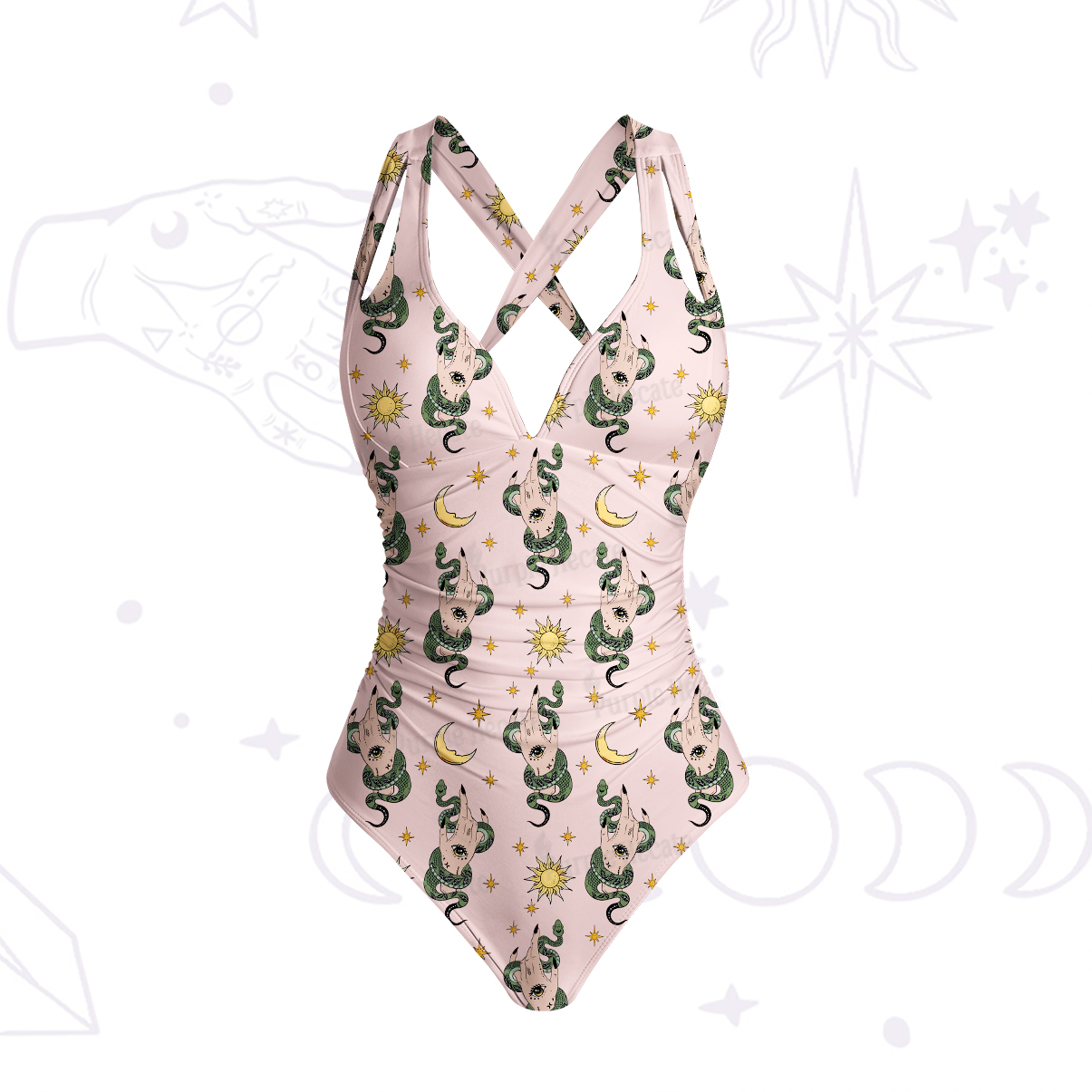 Purplehecate Reach For The Moon One-Piece Swimsuit