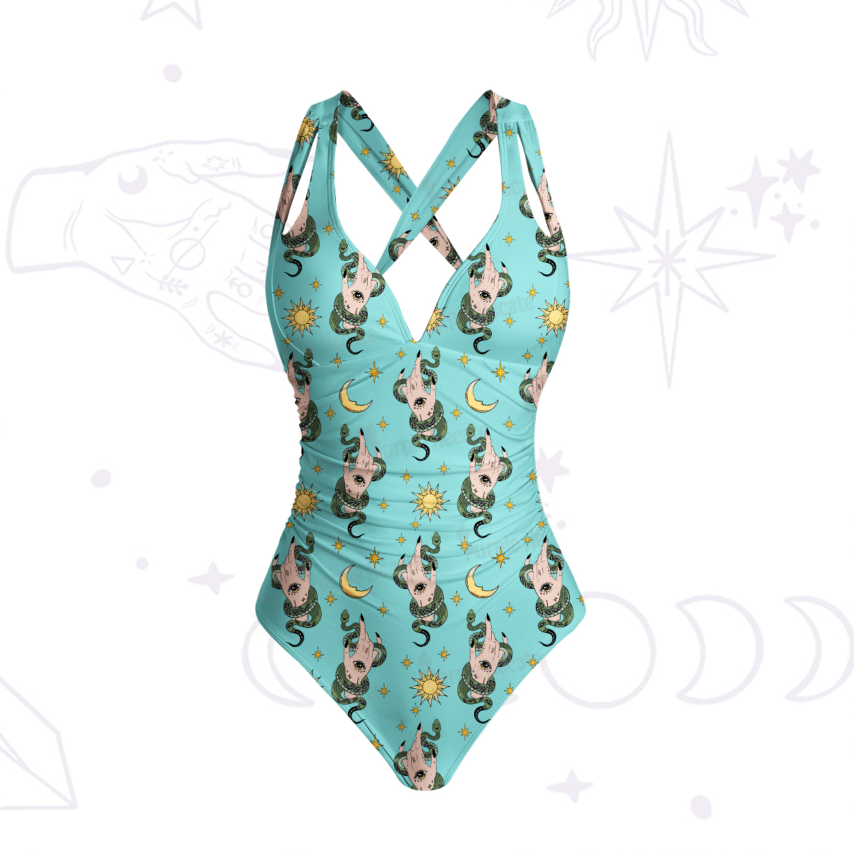 Purplehecate Reach For The Moon One-Piece Swimsuit