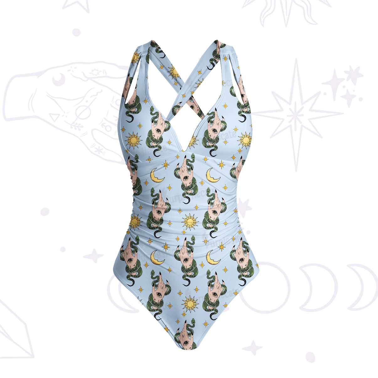 Purplehecate Reach For The Moon One-Piece Swimsuit