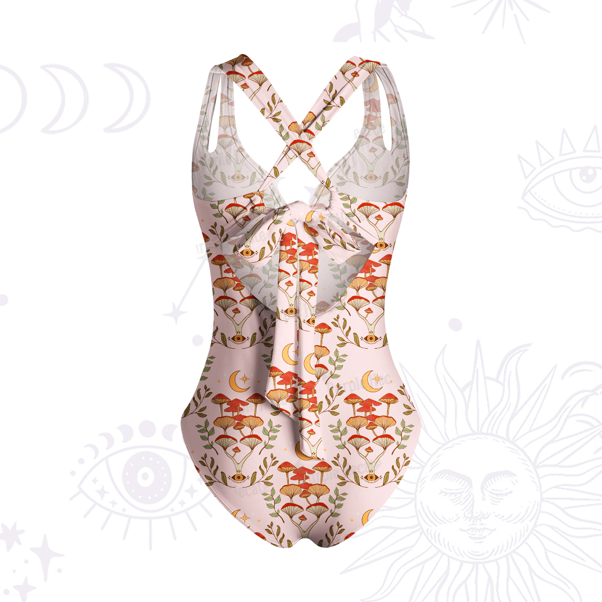 Purplehecate Psychedelic Mushrooms One-Piece Swimsuit