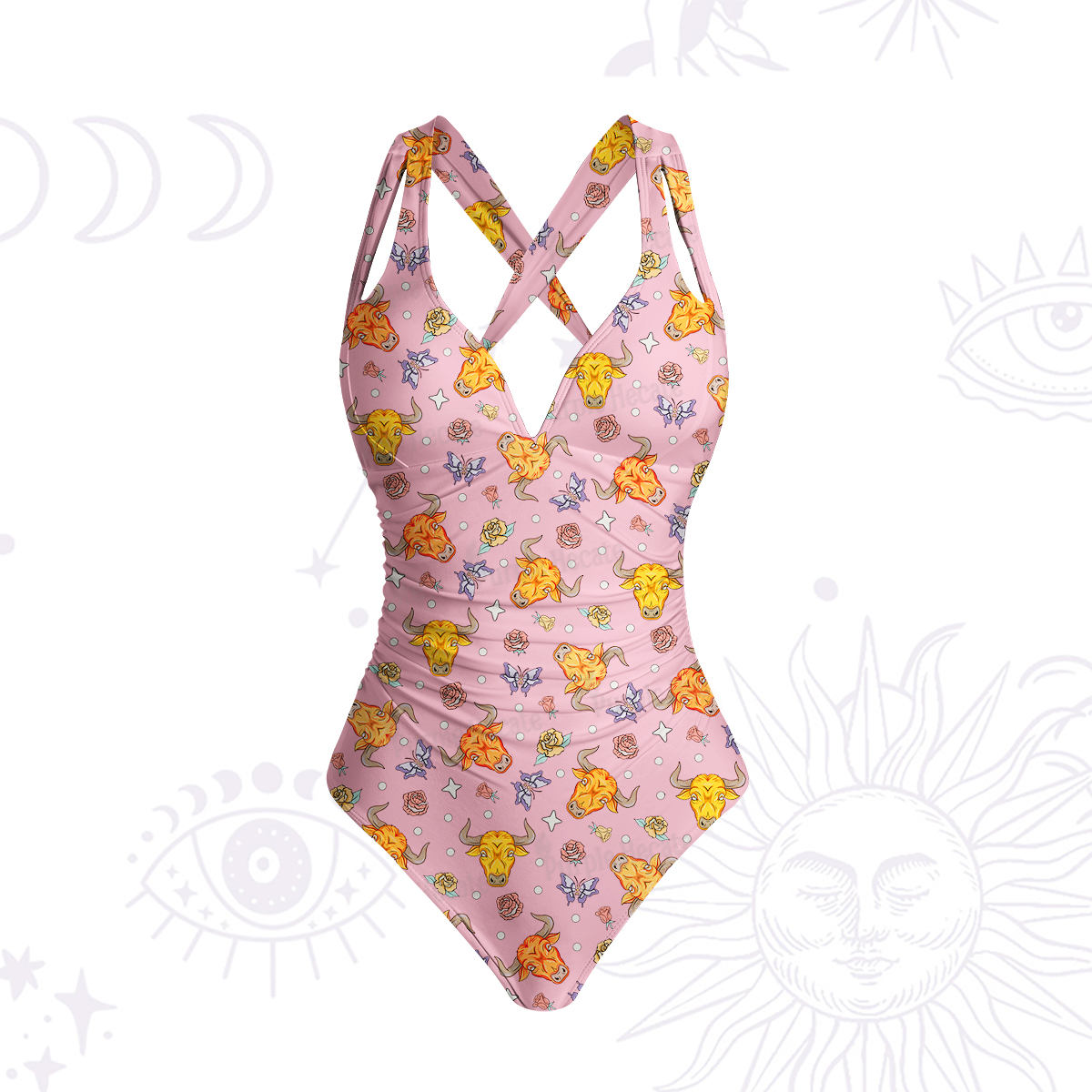 Purplehecate Taurus Spirit Zodiac One-Piece Swimsuit