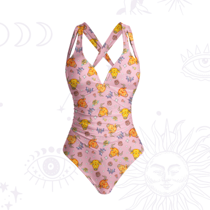 Purplehecate Taurus Spirit Zodiac One-Piece Swimsuit