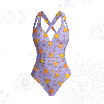 Purplehecate Taurus Spirit Zodiac One-Piece Swimsuit