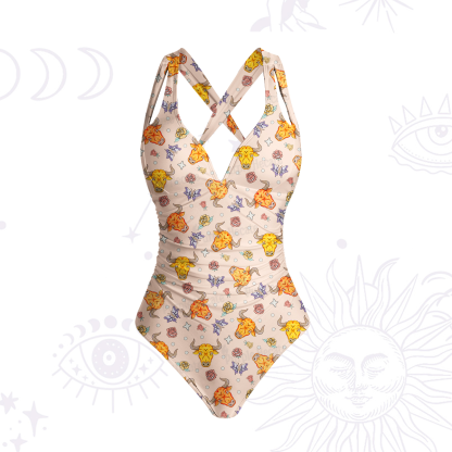 Purplehecate Taurus Spirit Zodiac One-Piece Swimsuit