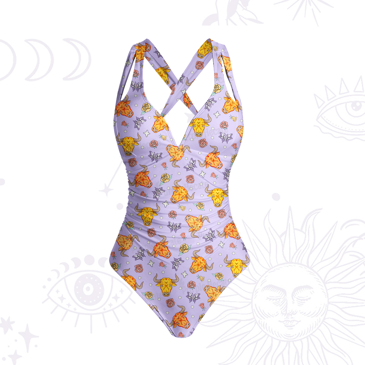 Purplehecate Taurus Spirit Zodiac One-Piece Swimsuit
