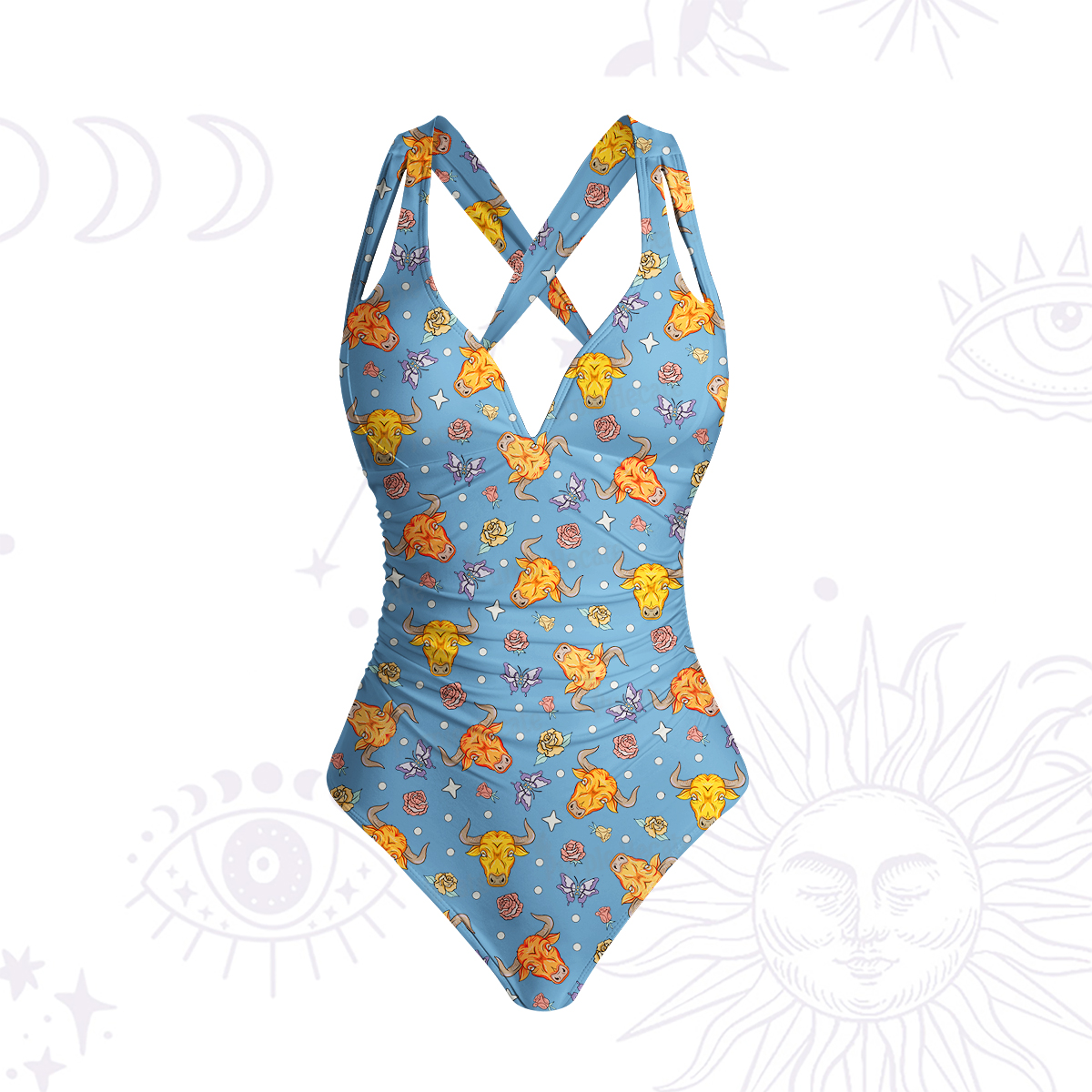 Purplehecate Taurus Spirit Zodiac One-Piece Swimsuit