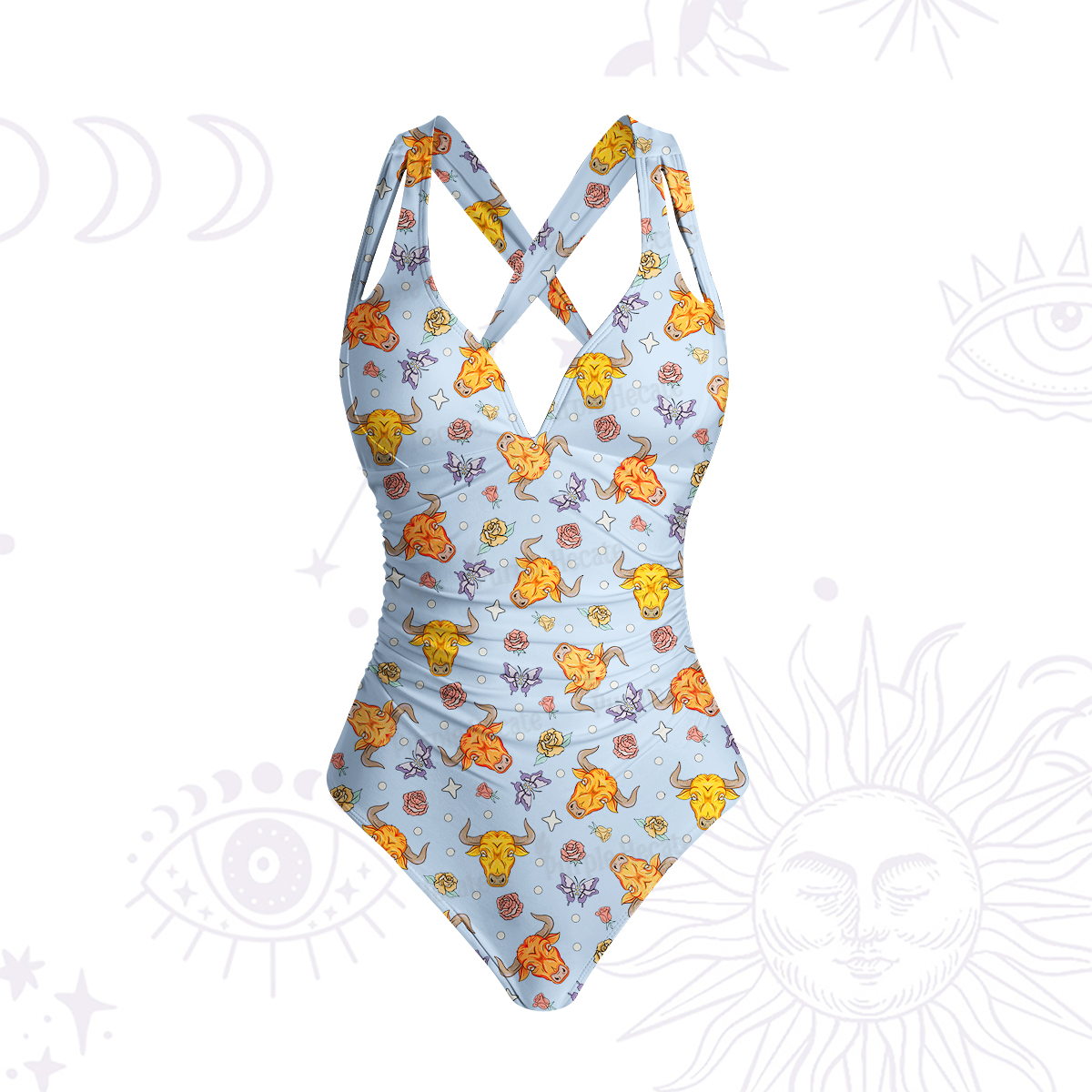Purplehecate Taurus Spirit Zodiac One-Piece Swimsuit