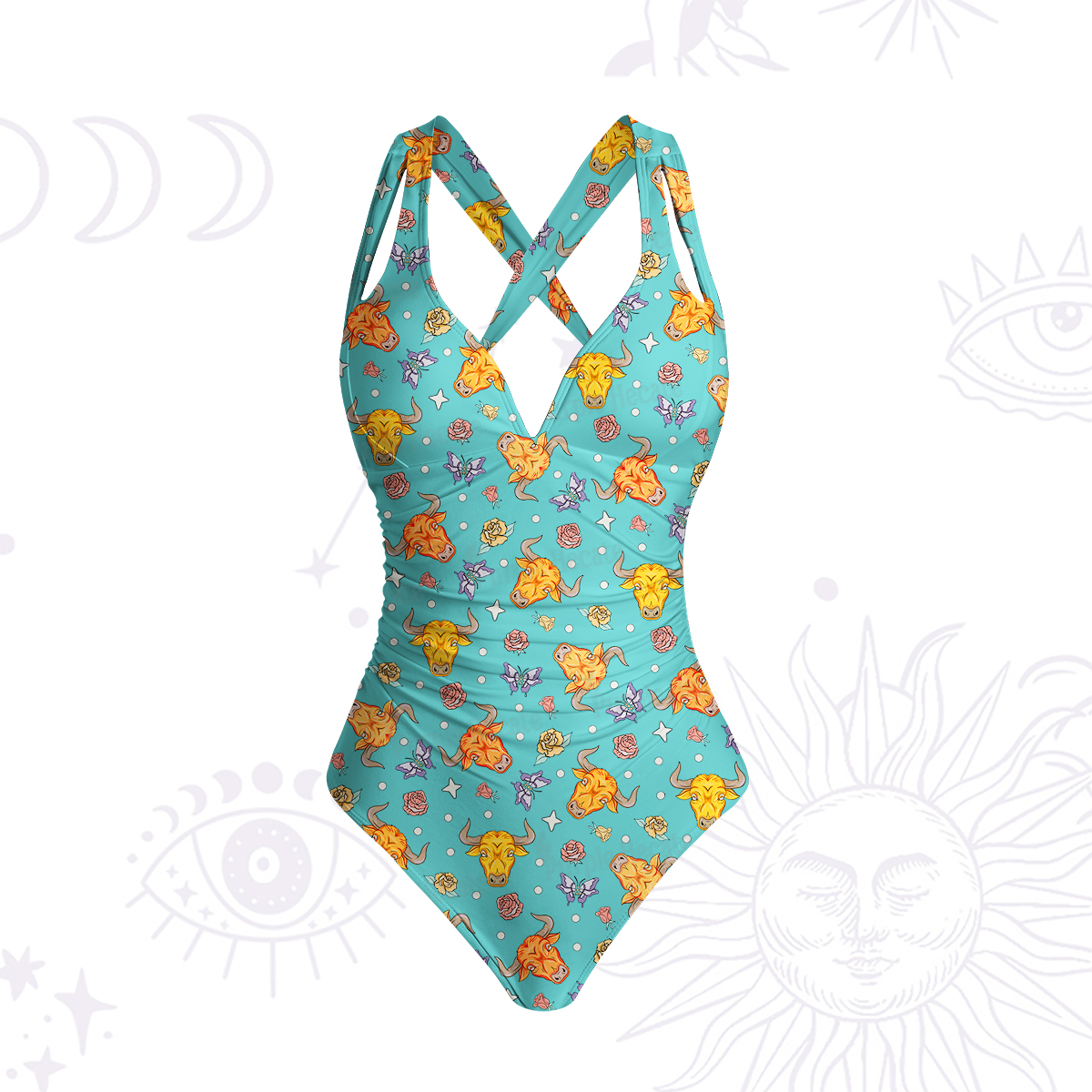 Purplehecate Taurus Spirit Zodiac One-Piece Swimsuit