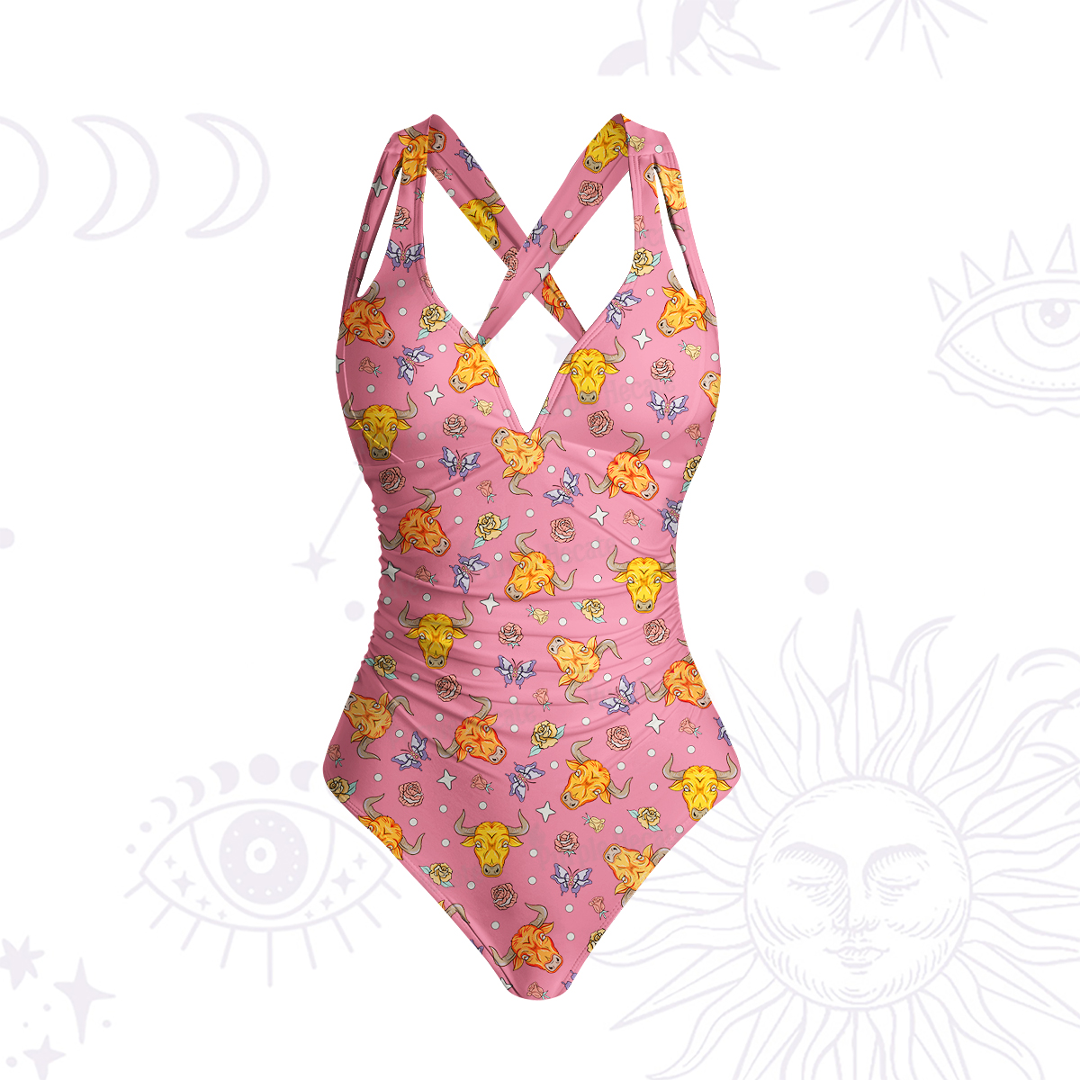 Purplehecate Taurus Spirit Zodiac One-Piece Swimsuit