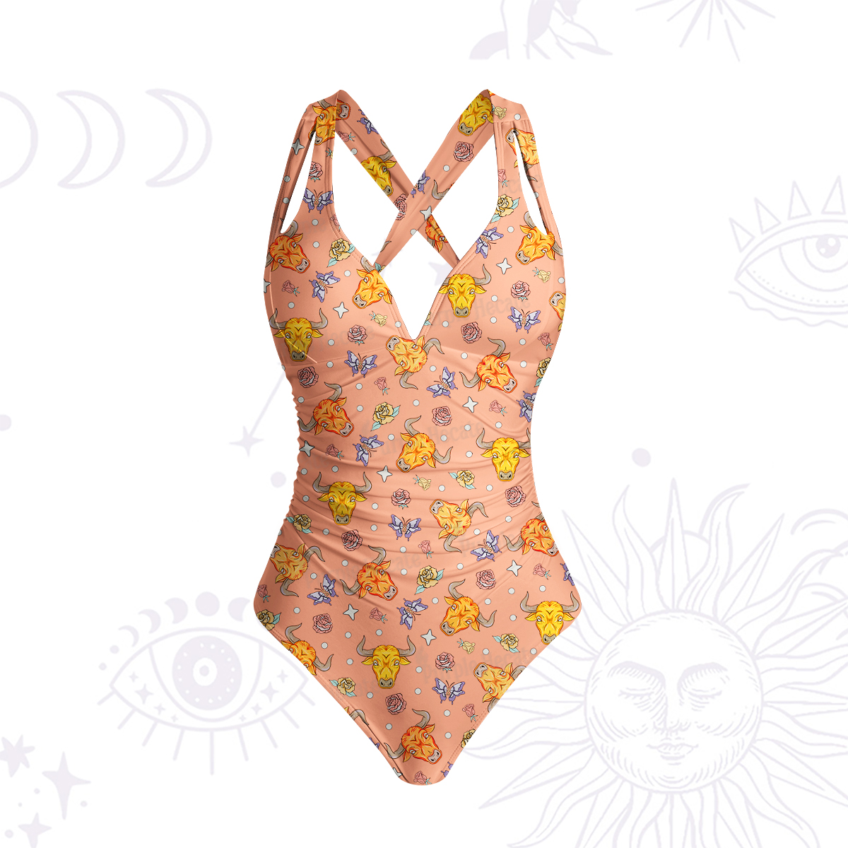 Purplehecate Taurus Spirit Zodiac One-Piece Swimsuit