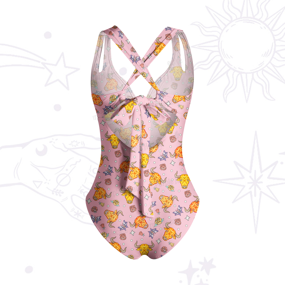 Purplehecate Taurus Spirit Zodiac One-Piece Swimsuit