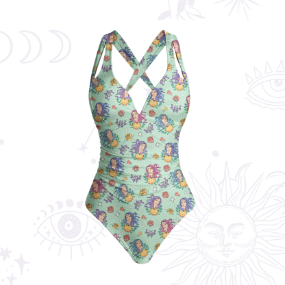 Purplehecate Virgo Spirit Zodiac One-Piece Swimsuit