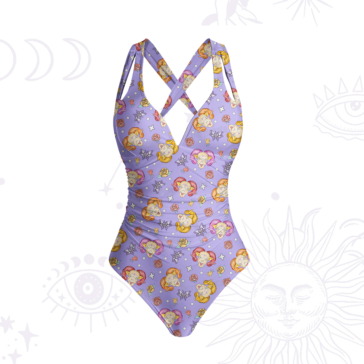Purplehecate Aries Spirit Zodiac One-Piece Swimsuit