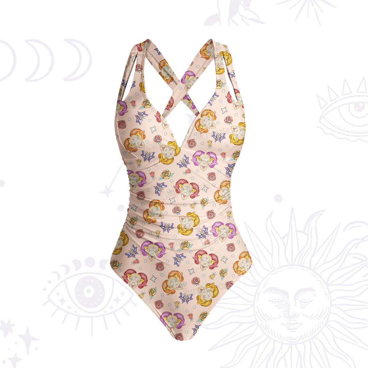Purplehecate Aries Spirit Zodiac One-Piece Swimsuit