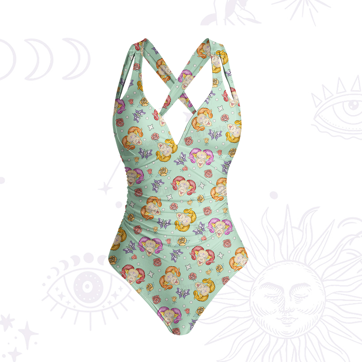 Purplehecate Aries Spirit Zodiac One-Piece Swimsuit