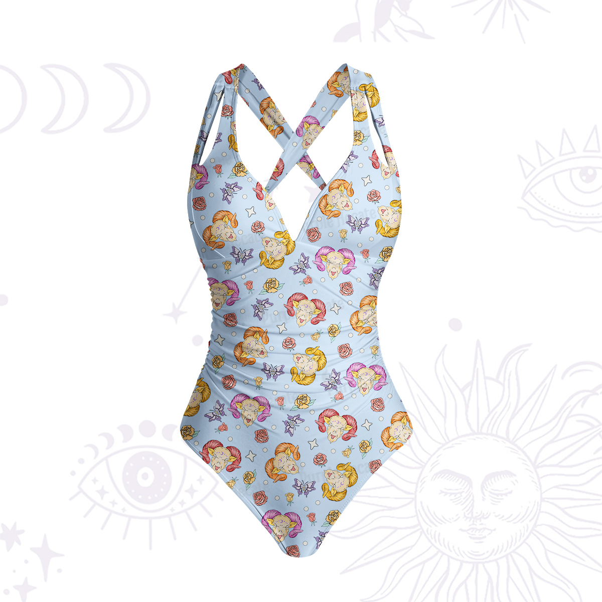 Purplehecate Aries Spirit Zodiac One-Piece Swimsuit