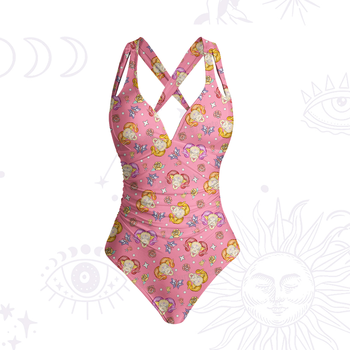Purplehecate Aries Spirit Zodiac One-Piece Swimsuit