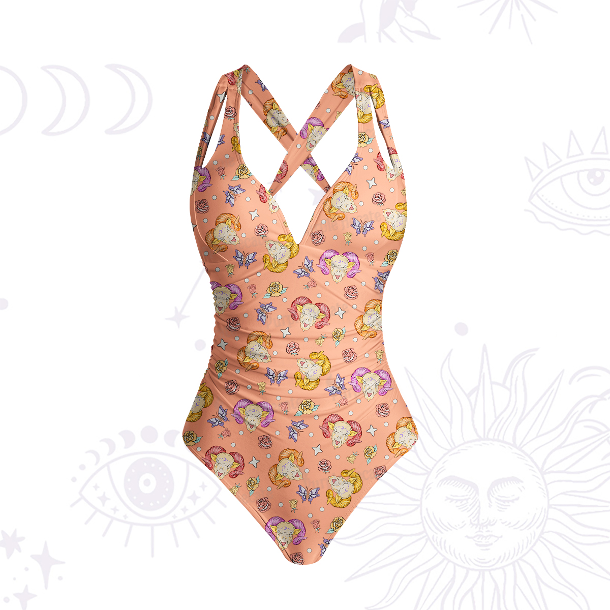 Purplehecate Aries Spirit Zodiac One-Piece Swimsuit
