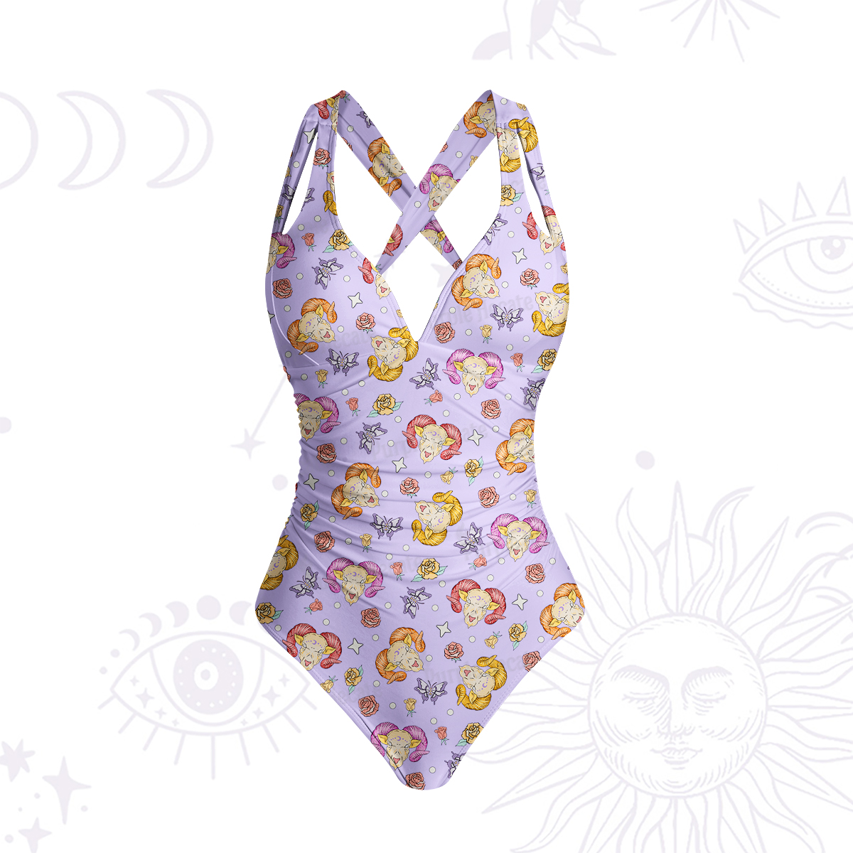 Purplehecate Aries Spirit Zodiac One-Piece Swimsuit