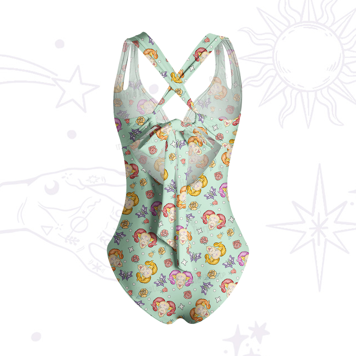 Purplehecate Aries Spirit Zodiac One-Piece Swimsuit