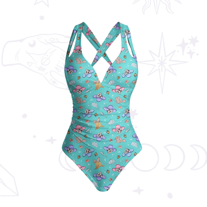 Purplehecate Magical Cowboy Skull One-Piece Swimsuit