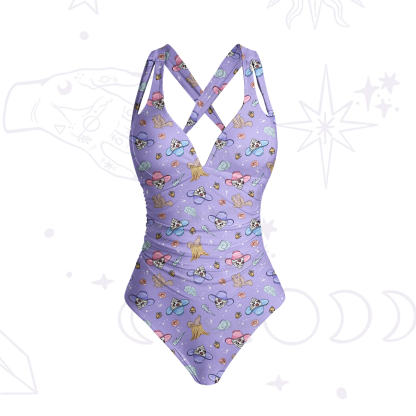 Purplehecate Magical Cowboy Skull One-Piece Swimsuit