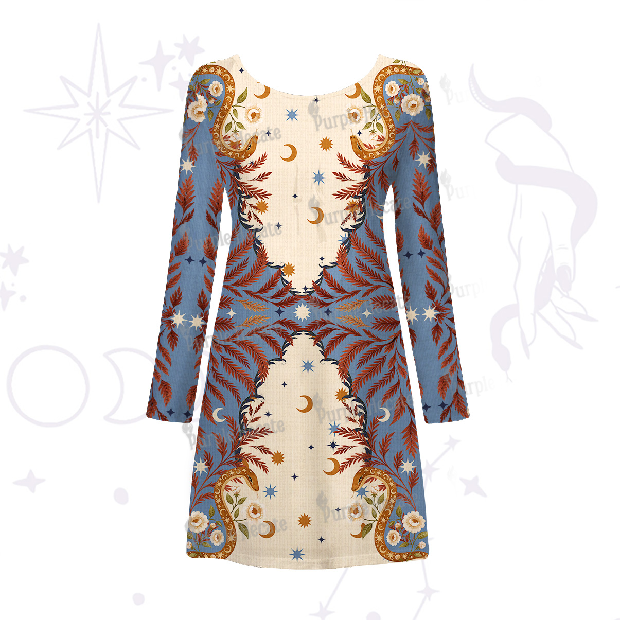 Purplehecate Celestial Ascension Beachwear Cover-Up Dress