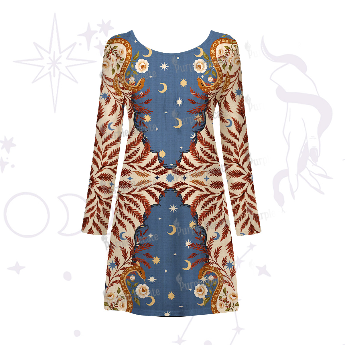 Purplehecate Celestial Ascension Beachwear Cover-Up Dress