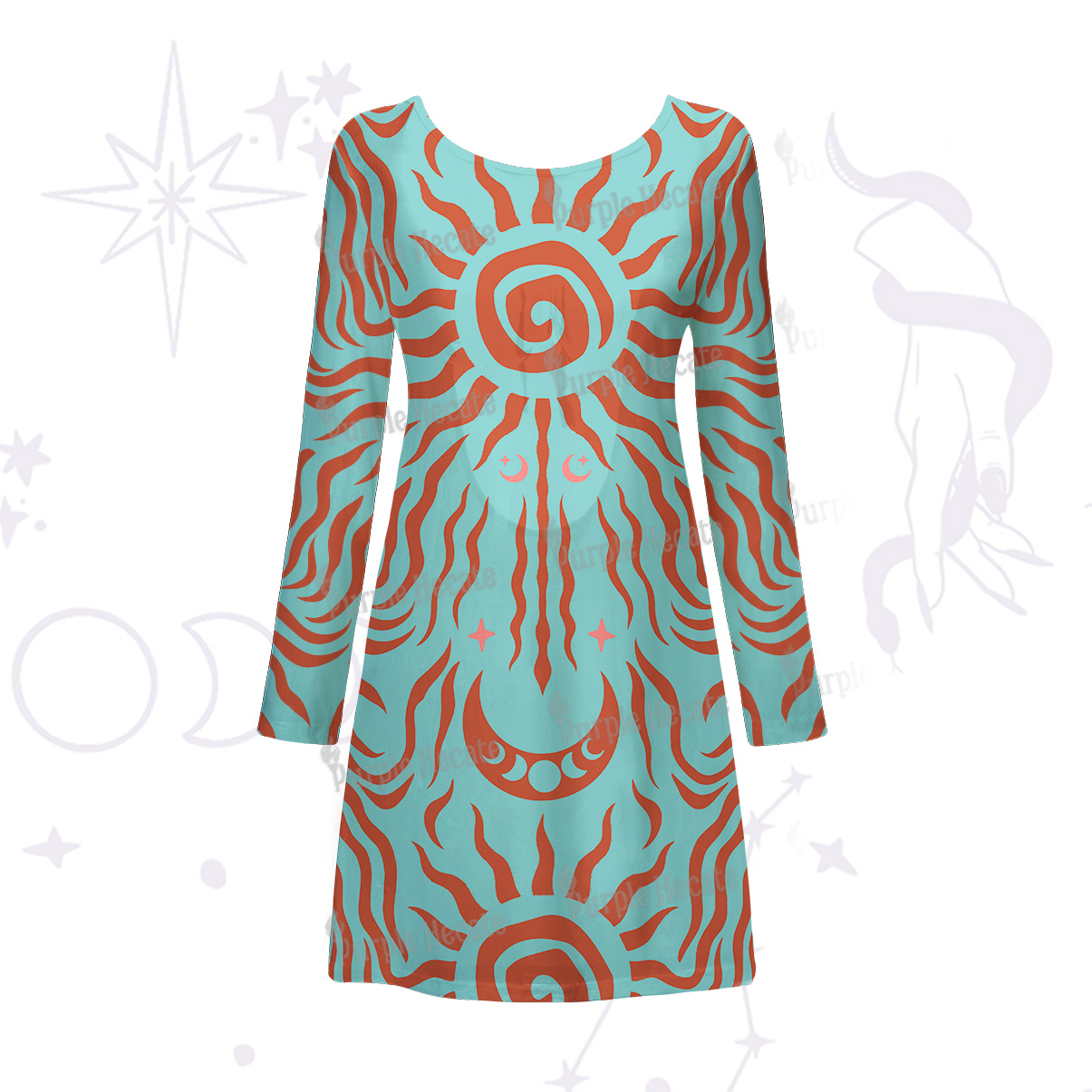 Purplehecate Solar Ritual Beachwear Cover-Up Dress