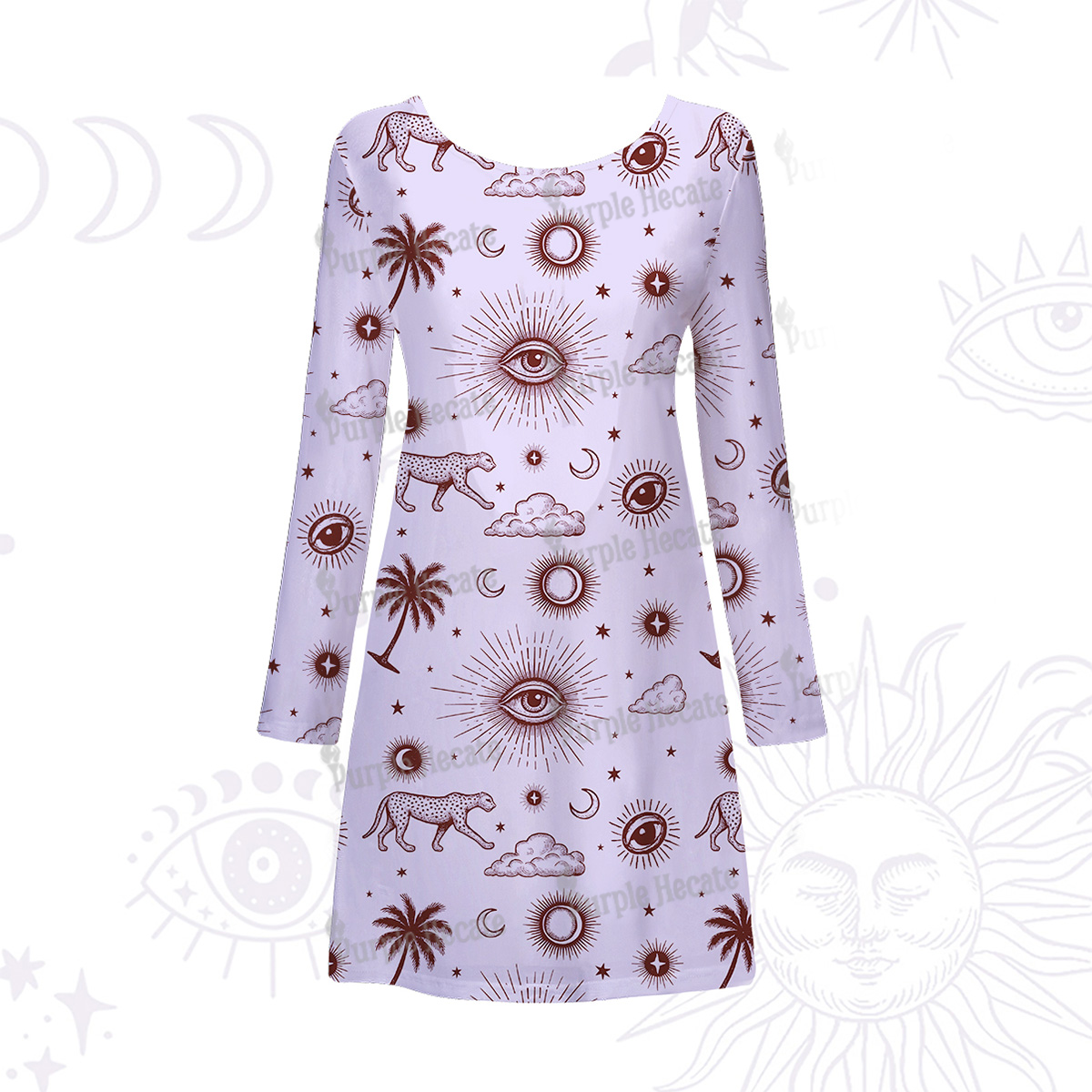 Purplehecate Eye of the Universe Beachwear Cover-Up Dress