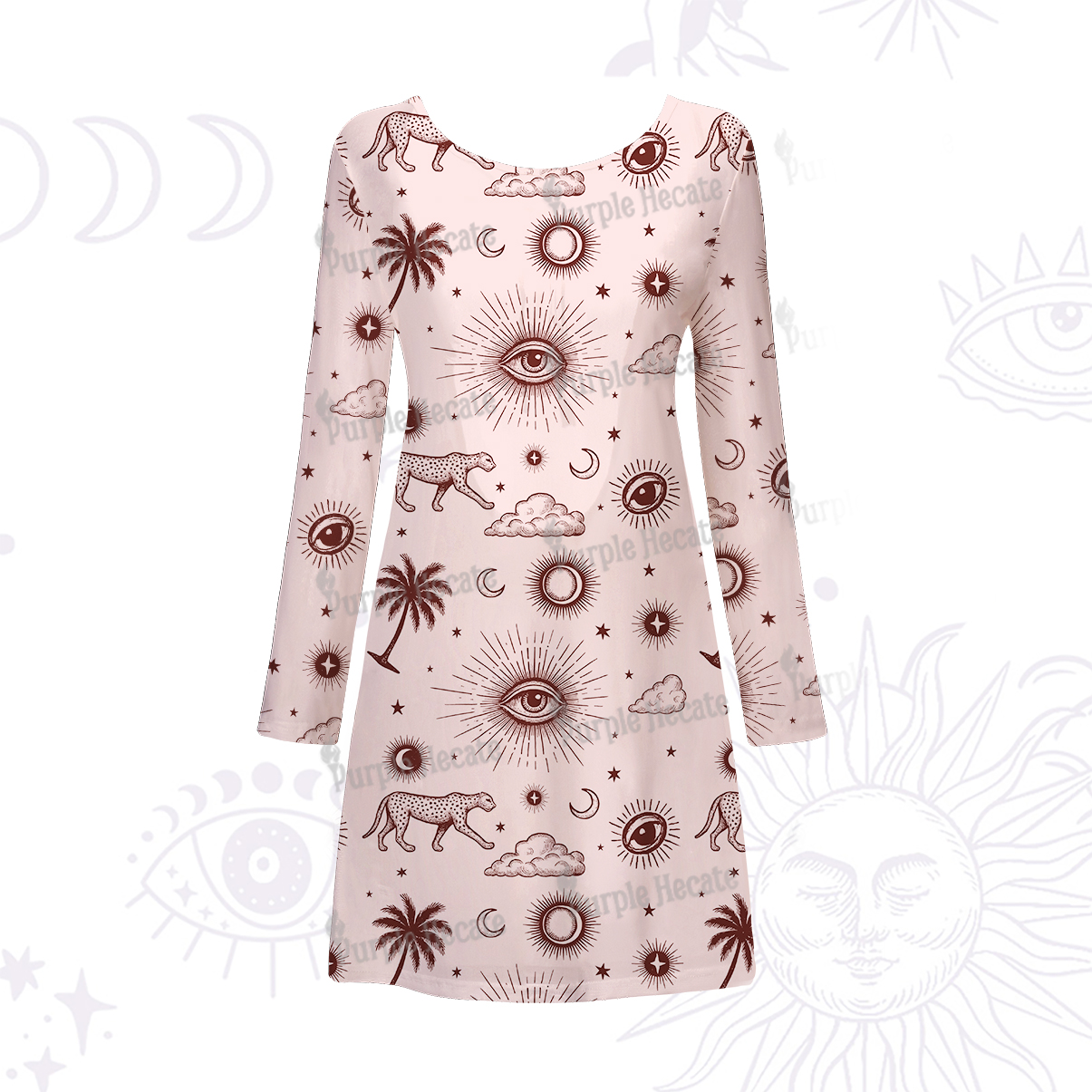 Purplehecate Eye of the Universe Beachwear Cover-Up Dress