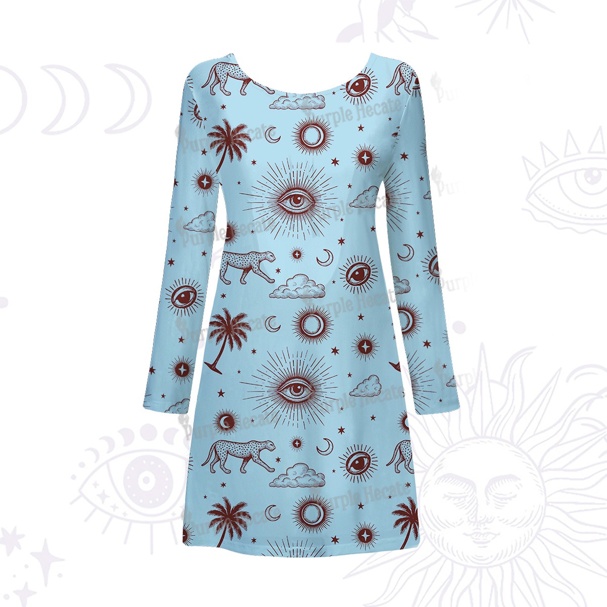 Purplehecate Eye of the Universe Beachwear Cover-Up Dress
