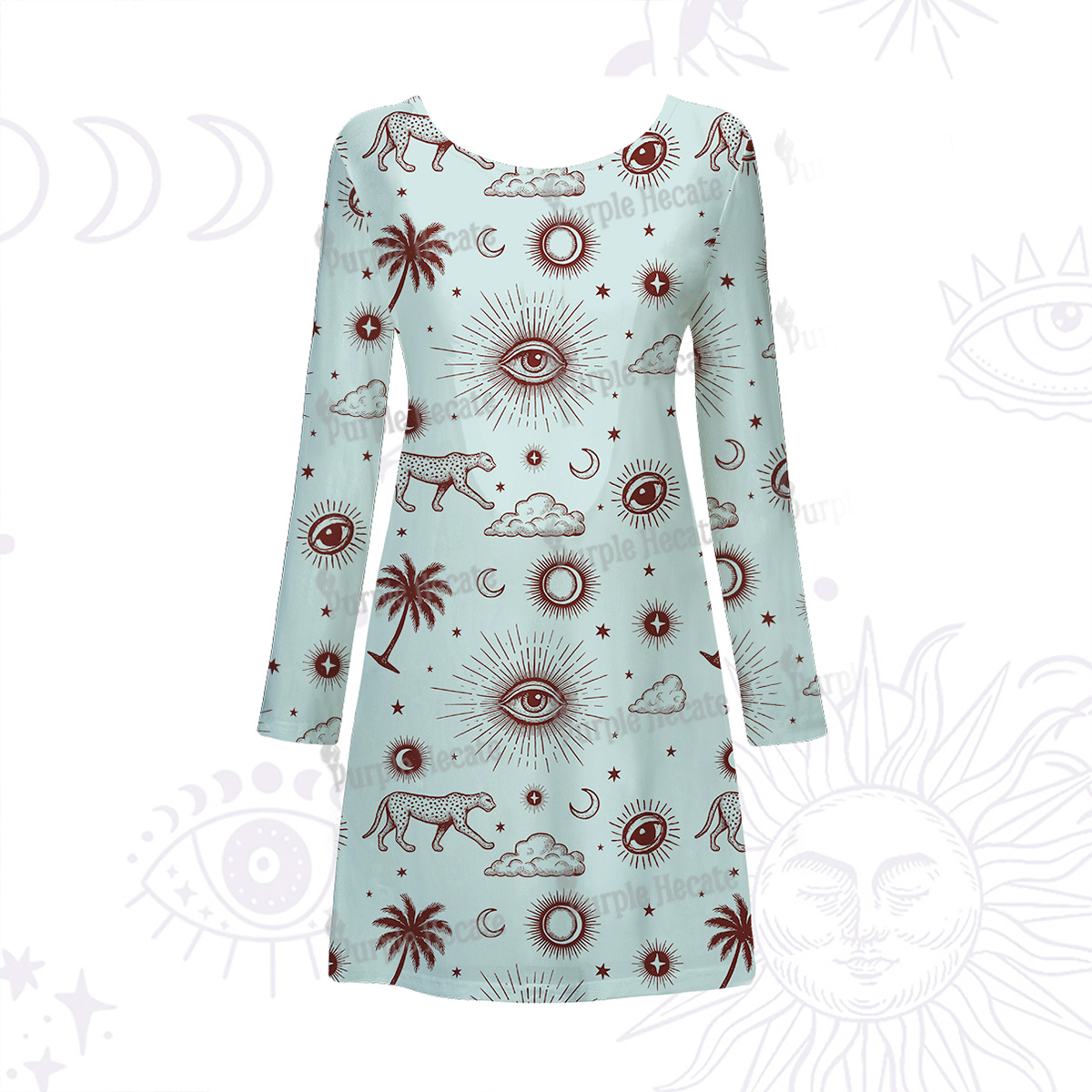 Purplehecate Eye of the Universe Beachwear Cover-Up Dress