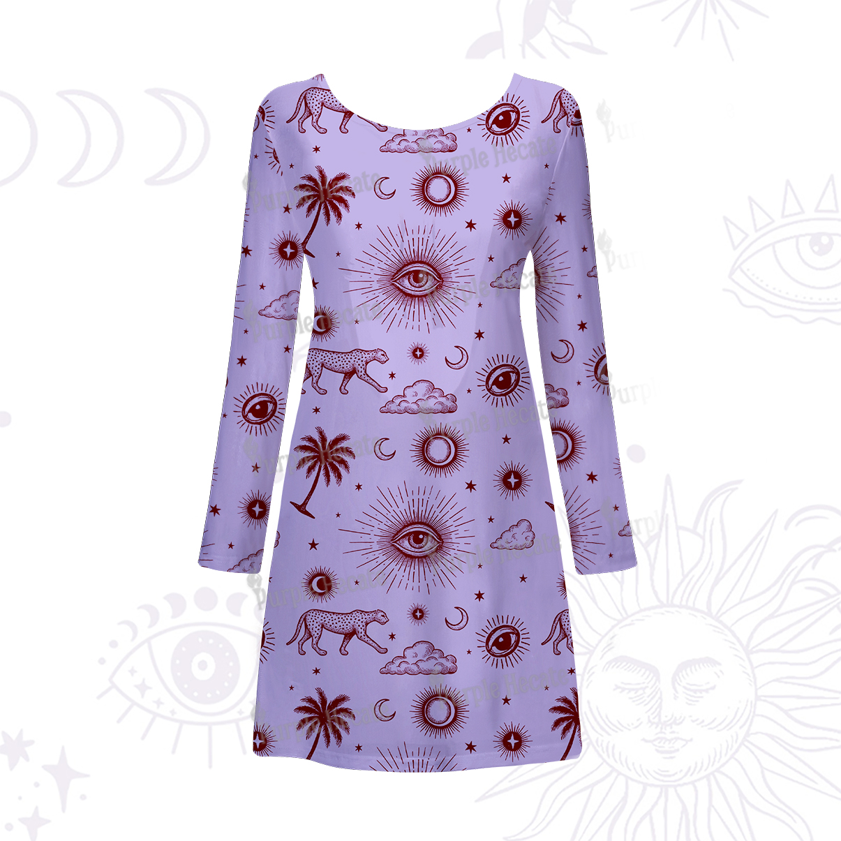 Purplehecate Eye of the Universe Beachwear Cover-Up Dress
