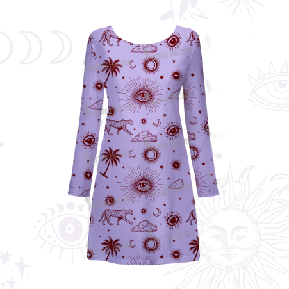 Purplehecate Eye of the Universe Beachwear Cover-Up Dress