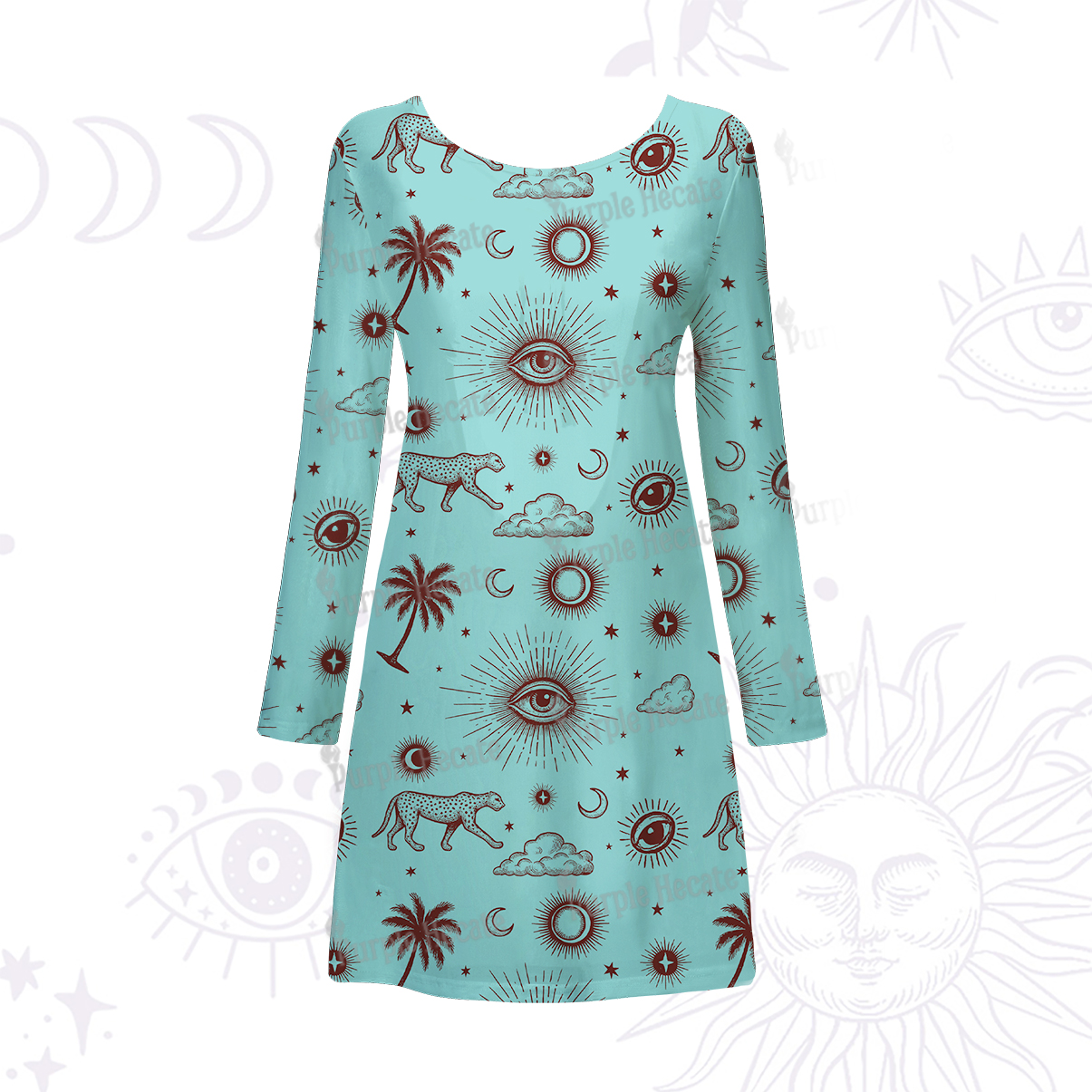 Purplehecate Eye of the Universe Beachwear Cover-Up Dress