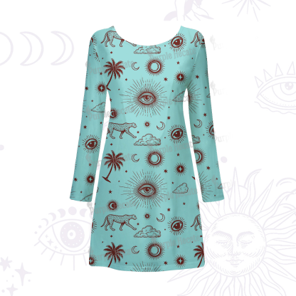 Purplehecate Eye of the Universe Beachwear Cover-Up Dress