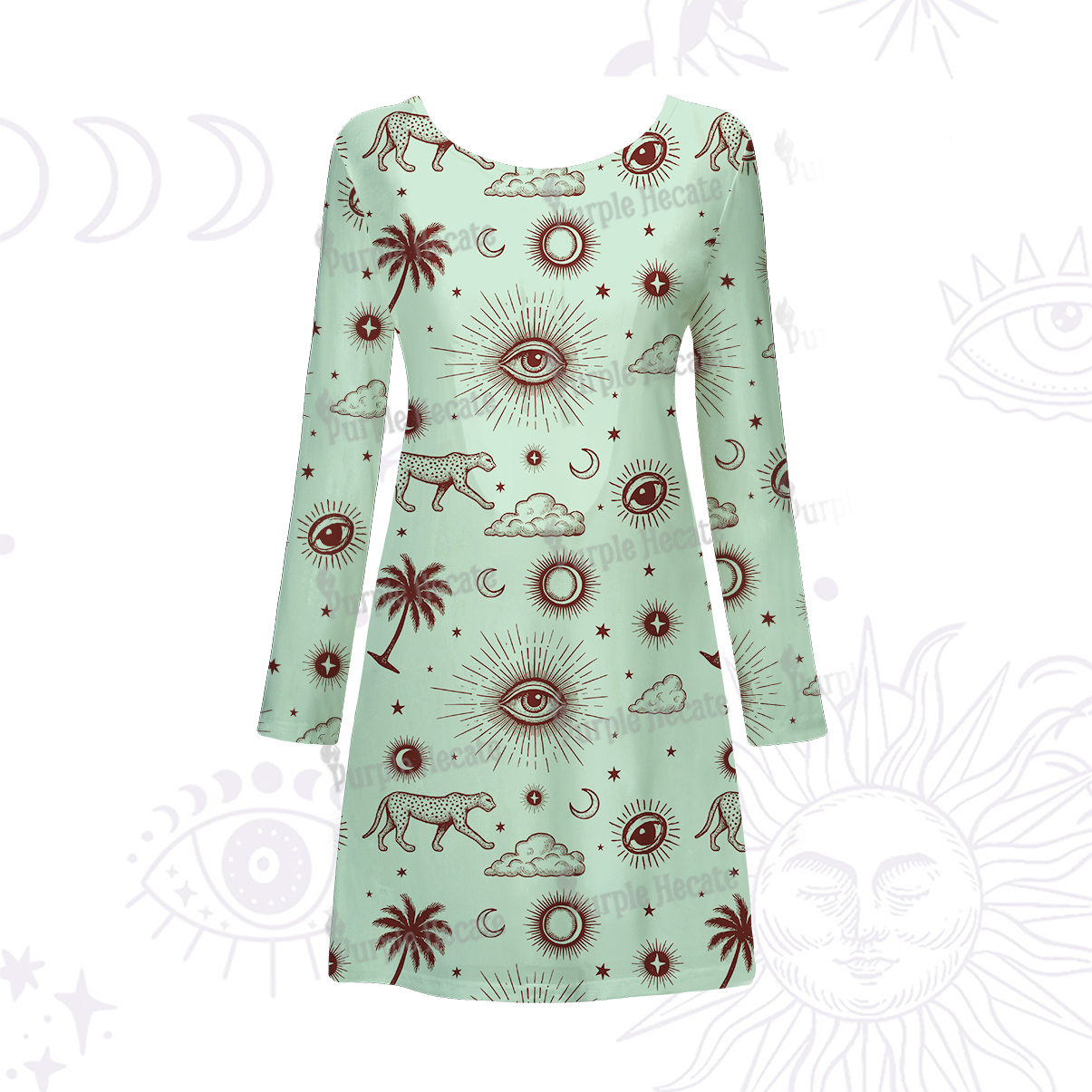 Purplehecate Eye of the Universe Beachwear Cover-Up Dress