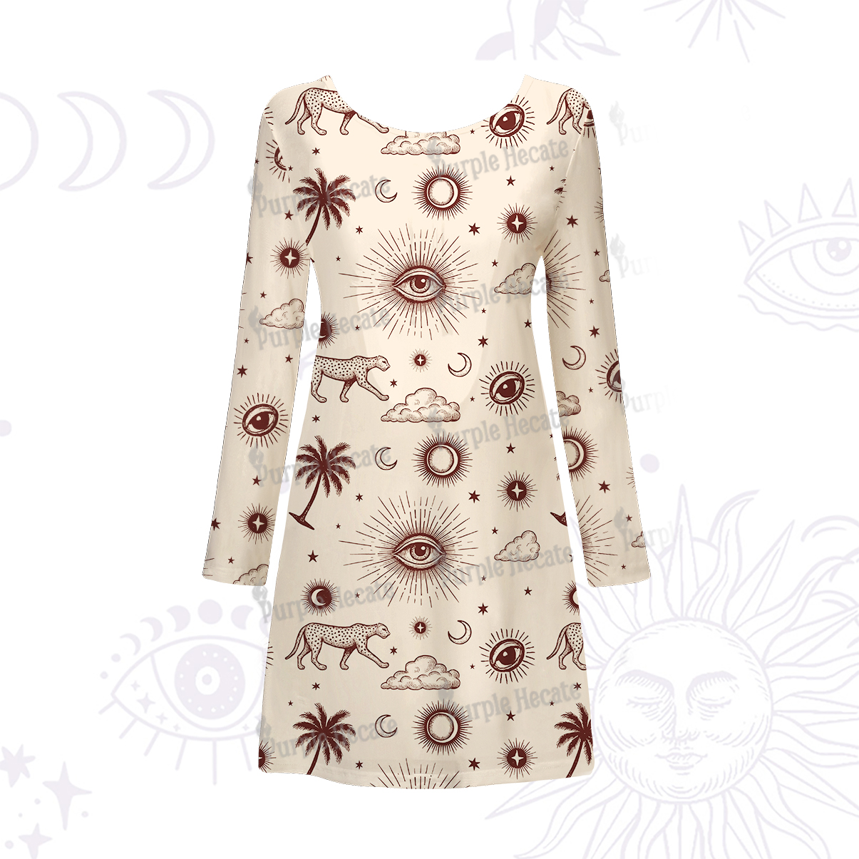 Purplehecate Eye of the Universe Beachwear Cover-Up Dress